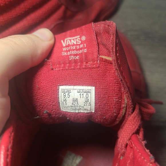 leather vans high top size 9.5 men - Picture 8 of 8